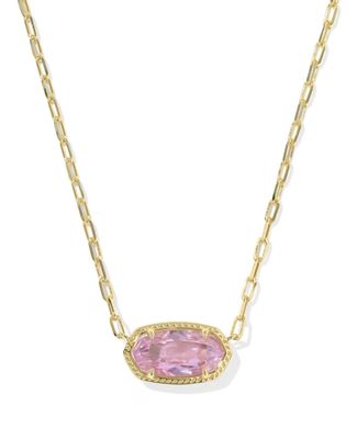 Kendra Scott Elisa Luxe Necklace, Gold/Light Pink CZ