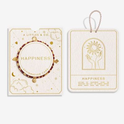 Affirmation Card 'Happiness' Bracelet