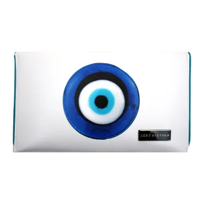 Kent Stetson Evil Eye Mini Crossbody Clutch with Crystals (White)