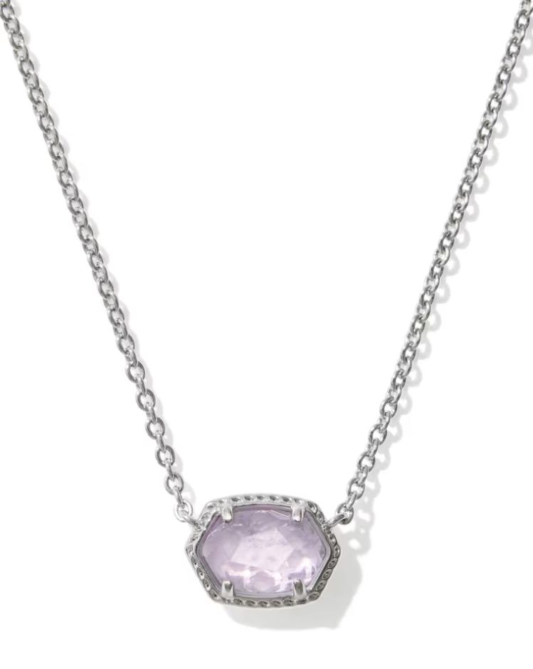 Kendra Scott Daphne Necklace, Silver/Amethyst