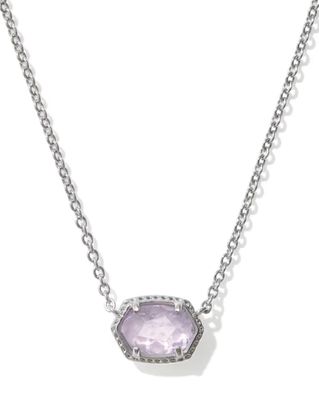 Kendra Scott Daphne Necklace, Silver/Amethyst