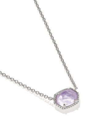 Kendra Scott Daphne Necklace, Silver/Amethyst