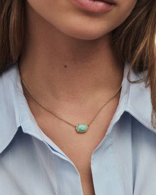Kendra Scott Daphne Necklace, Gold/Teal Amazonite