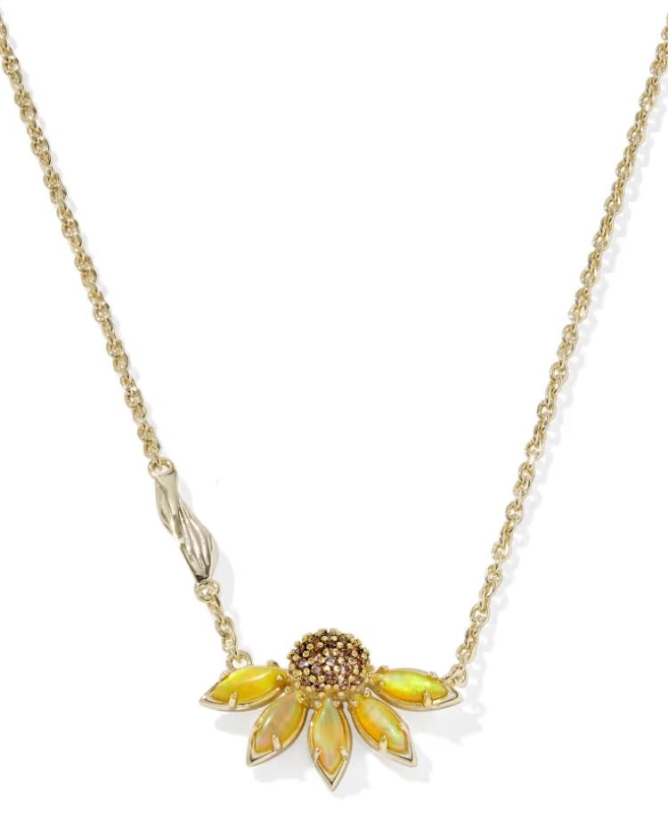Kendra Scott Anya Flower Necklace, Gold/Yellow Mix