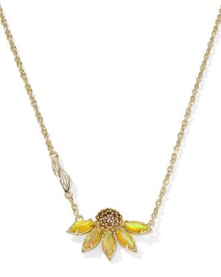 Kendra Scott Anya Flower Necklace, Gold/Yellow Mix