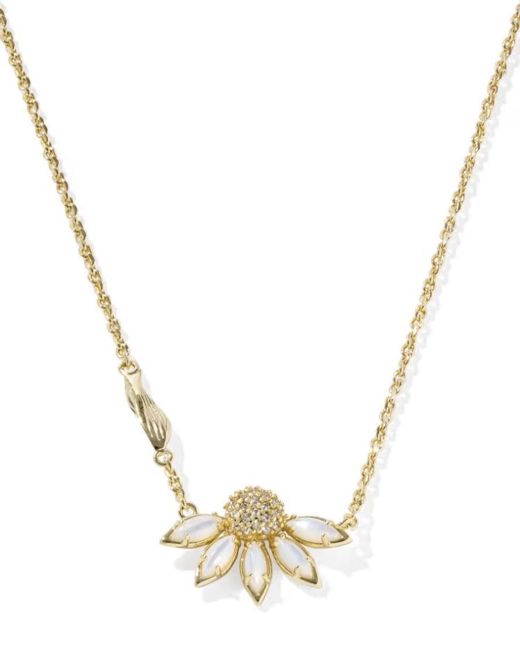 Kendra Scott Anya Flower Necklace, Gold/Ivory Mix