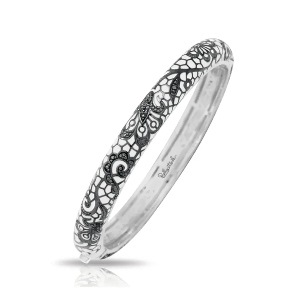Belle Étoile Fleur de Lace Bangle, Black &amp; White
