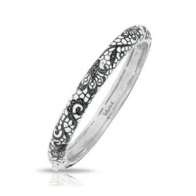 Belle Étoile Fleur de Lace Bangle, Black &amp; White