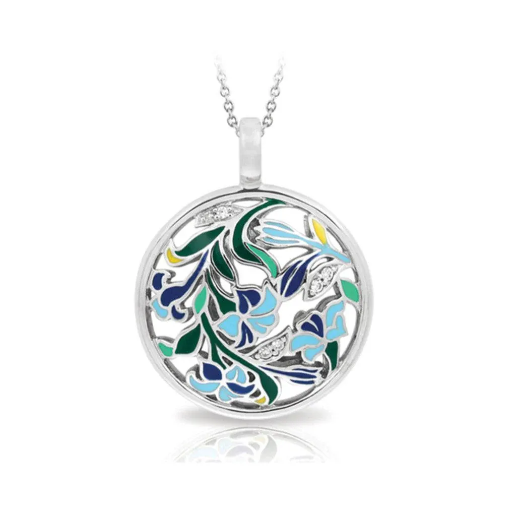 Belle Étoile Morning Glory Pendant, Blue