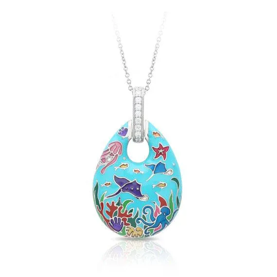 Belle Étoile Manta Ray Pendant, Blue Multi