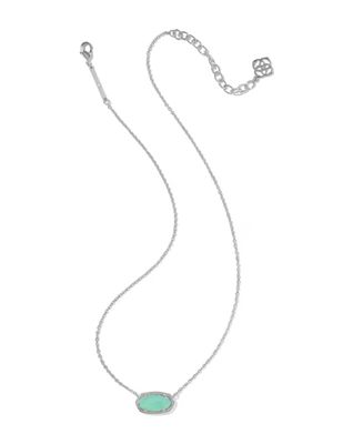 Kendra Scott Elisa Necklace, Silver/Mint Iridescent Abalone