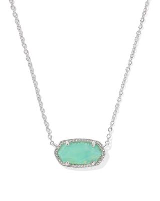 Kendra Scott Elisa Necklace, Silver/Mint Iridescent Abalone
