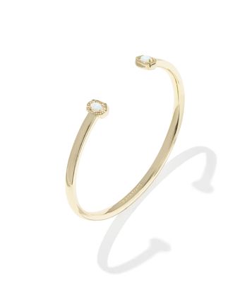 Kendra Scott Mini Elton Cuff Bracelet, Gold/White Lab Grown Opal