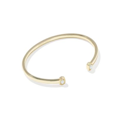 Kendra Scott Mini Elton Cuff Bracelet, Gold/White Lab Grown Opal