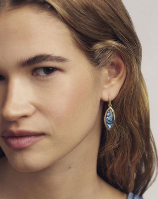 Kendra Scott Ophelia Small Drop Earrings, Gold/Abalone Shell