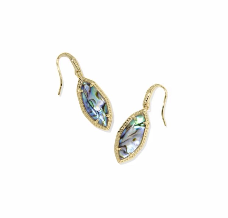 Kendra Scott Ophelia Small Drop Earrings, Gold/Abalone Shell