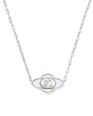 Kendra Scott Abbie Medallion Necklace, Silver/White Mix