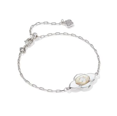 Kendra Scott Abbie Medallion Bracelet, Silver/White Mix
