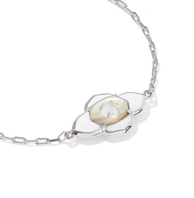 Kendra Scott Abbie Medallion Bracelet, Silver/White Mix