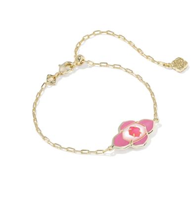 Kendra Scott Abbie Medallion Bracelet, Gold/Hot Pink Mix