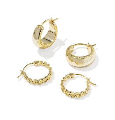 Kendra Scott Gabriella Huggie Earrings Set, Gold