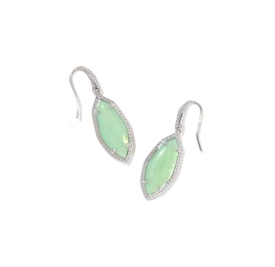 Kendra Scott Ophelia Small Drop Earrings, Silver/Mint Iridescent Abalone