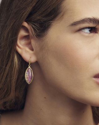 Kendra Scott Ophelia Small Drop Earrings, Gold/Light Mauve Illusion