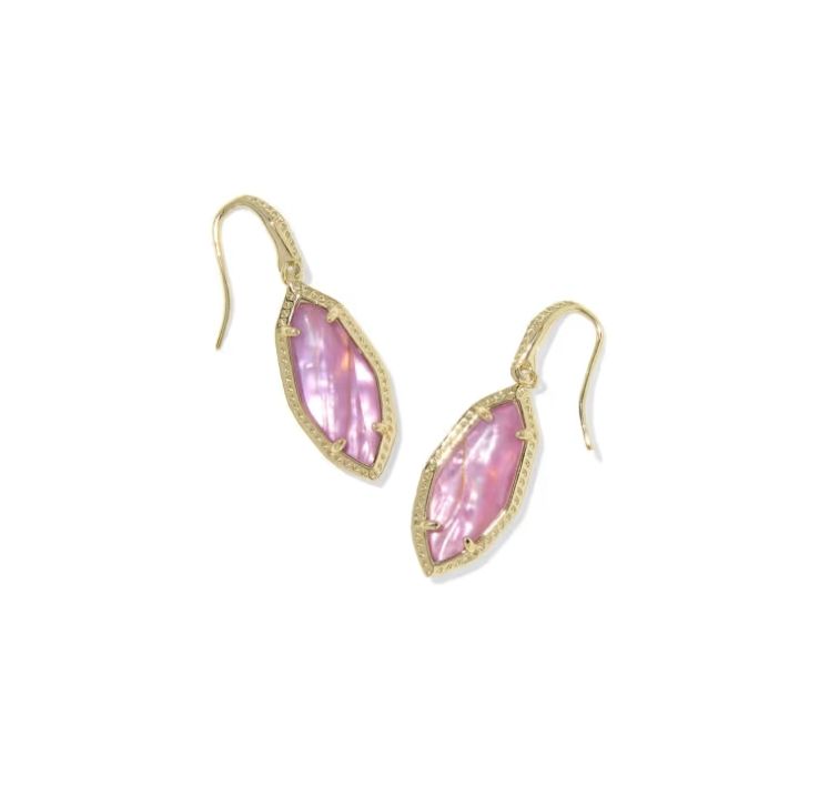 Kendra Scott Ophelia Small Drop Earrings, Gold/Light Mauve Illusion