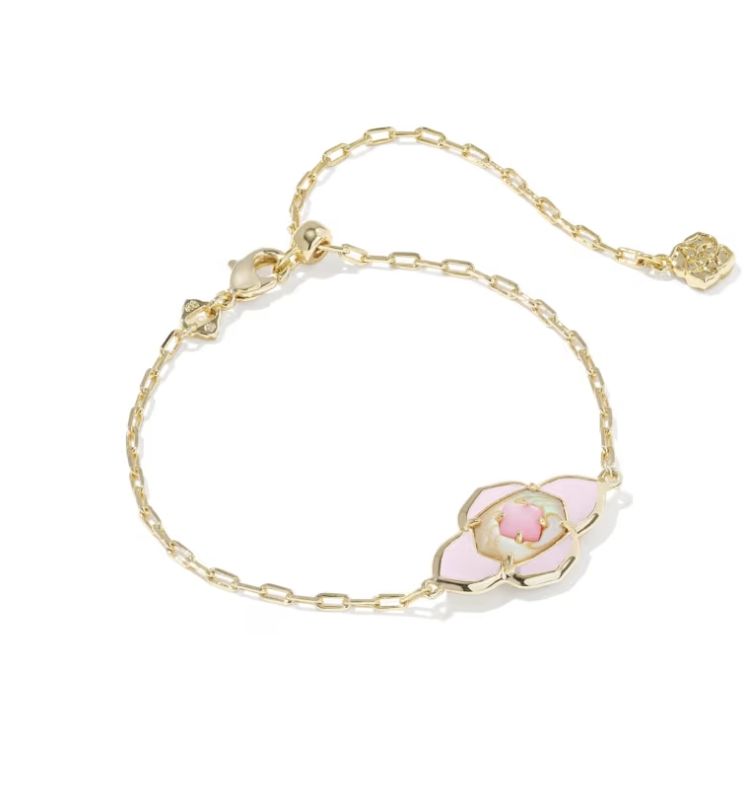 Kendra Scott Abbie Medallion Bracelet, Gold/Pink Mix