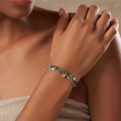 Karma and Luck Emerald Wrap Bracelet
