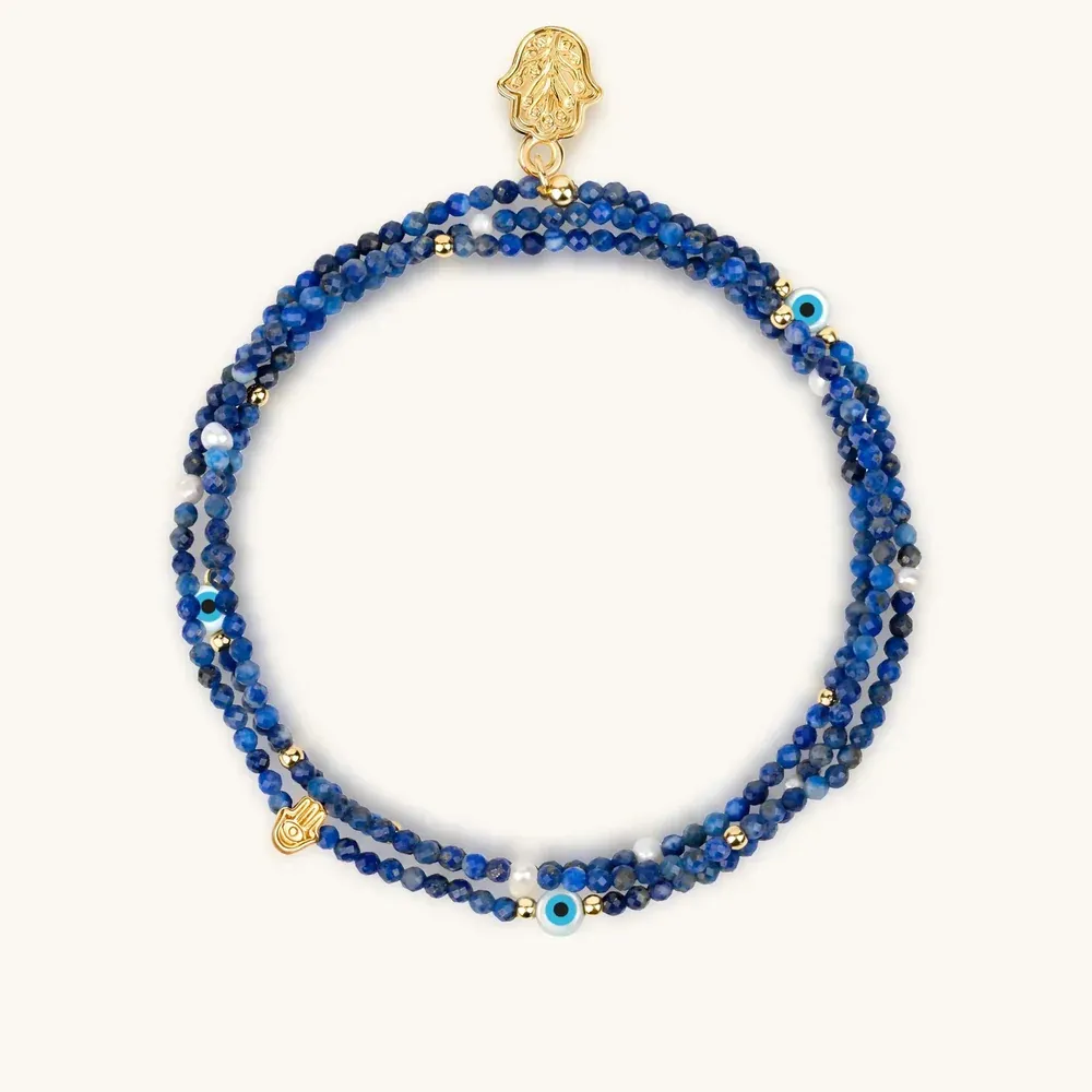 Karma and Luck Lapis Lazuli Wrap Bracelet