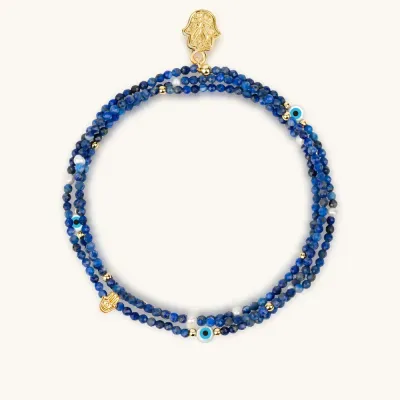 Karma and Luck Lapis Lazuli Wrap Bracelet