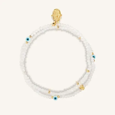 Karma and Luck Clear Quartz Wrap Bracelet