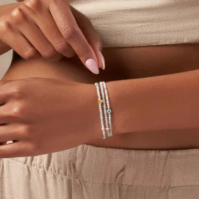 Karma and Luck Aquamarine Wrap Bracelet