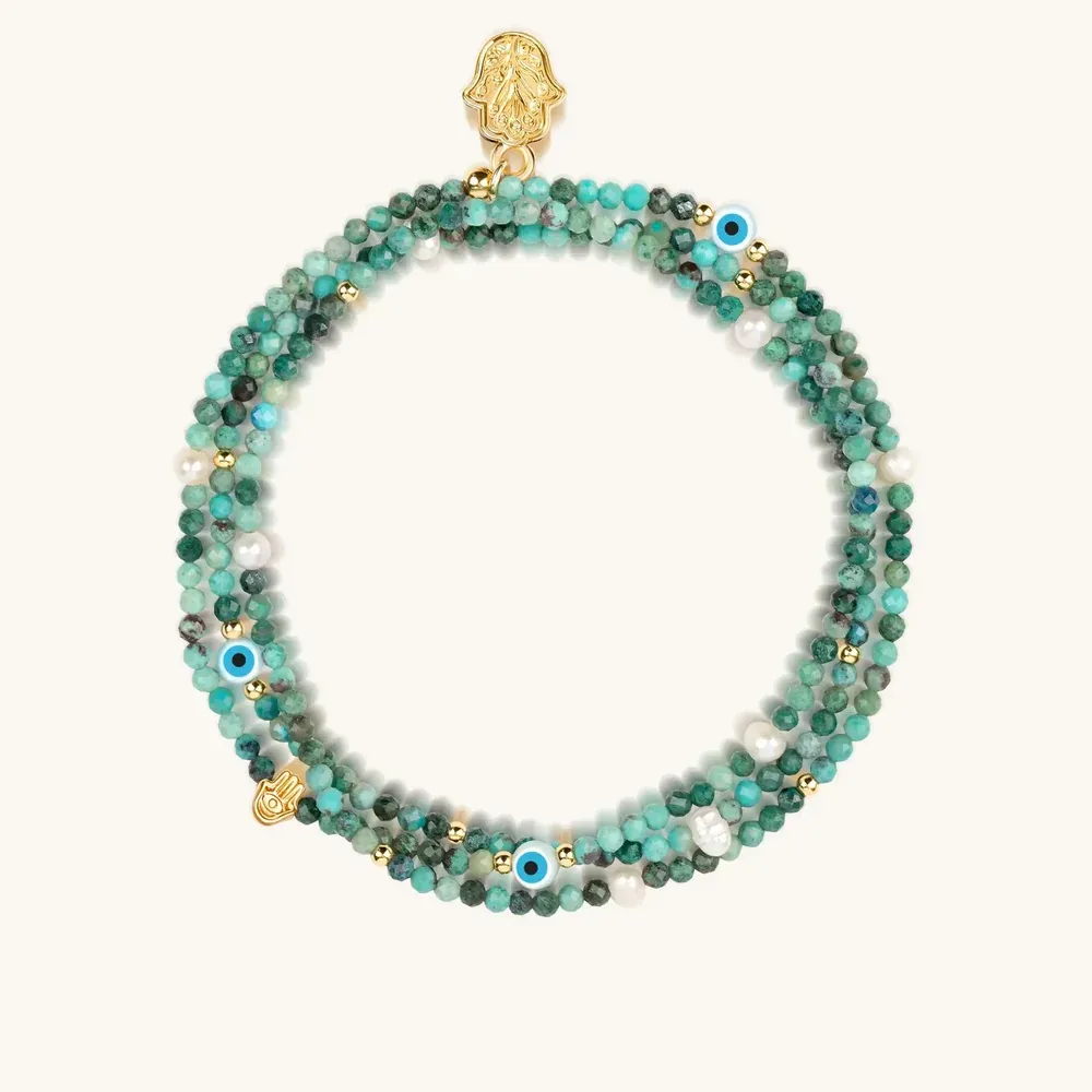 Karma and Luck Turquoise Wrap Bracelet