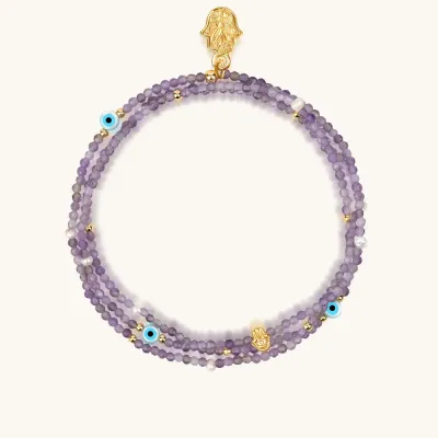 Karma and Luck Amethyst Wrap Bracelet