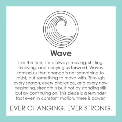 LOLA Small Wave Pendant, Silver/Light Blue