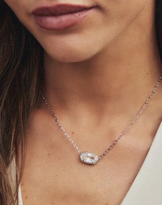 Kendra Scott Elisa Luxe Necklace, Silver/CZ