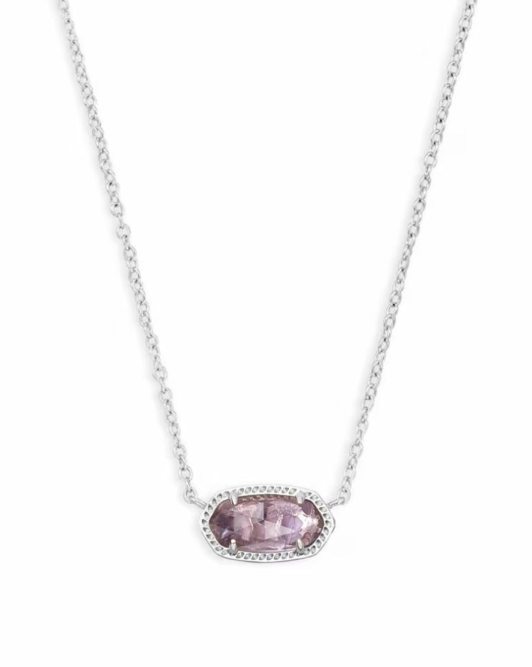 Kendra Scott Elisa Necklace, Silver/Purple Amethyst