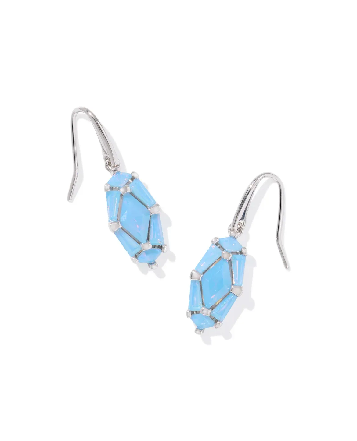 Kendra Scott Lindy Rae Drop Earrings, Silver/Light Blue Opalite Crystal