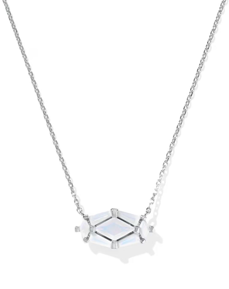 Kendra Scott Lindy Rae Necklace, Silver/White Opalite Crystal
