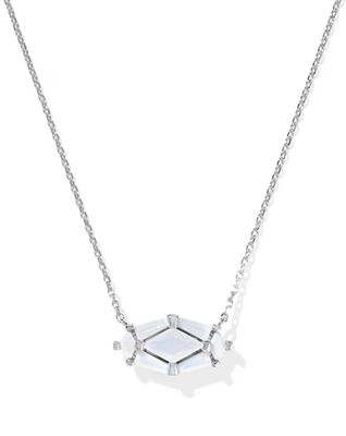 Kendra Scott Lindy Rae Necklace, Silver/White Opalite Crystal