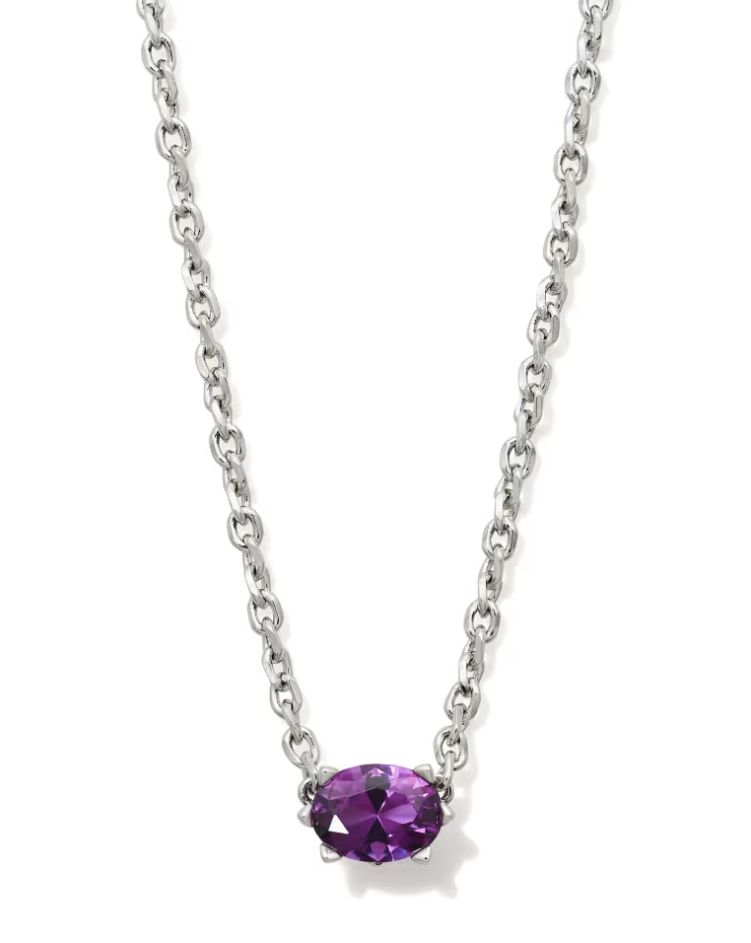 Kendra Scott Cailin Necklace, Silver/Purple Crystal