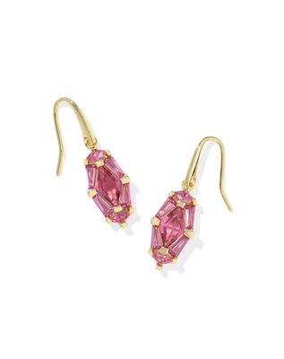 Kendra Scott Lindy Rae Drop Earrings, Gold/Pink Crystal