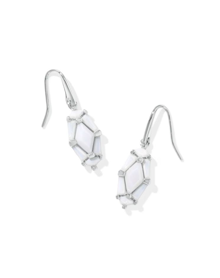 Kendra Scott Lindy Rae Drop Earrings, Silver/White Opalite Crystal