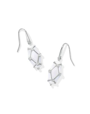 Kendra Scott Lindy Rae Drop Earrings, Silver/White Opalite Crystal