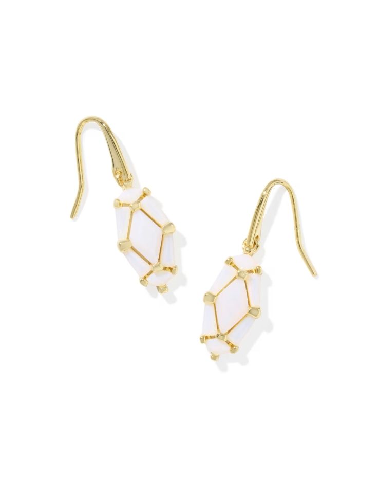 Kendra Scott Lindy Rae Drop Earrings, Gold/White Opalite Crystal