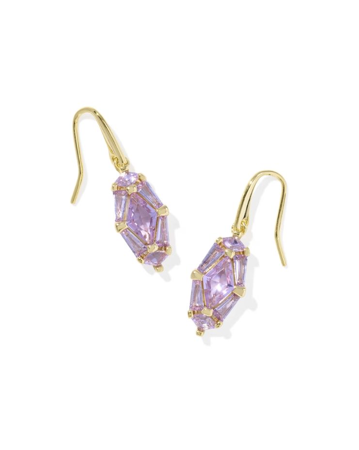 Kendra Scott Lindy Rae Drop Earrings, Gold/Violet Crystal