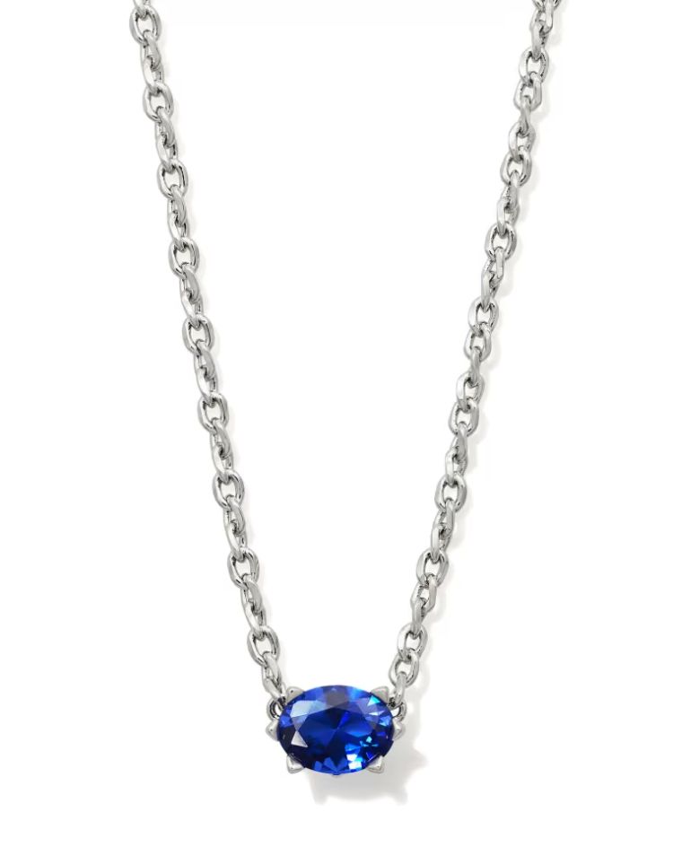 Kendra Scott Cailin Necklace, Silver/Blue Crystal