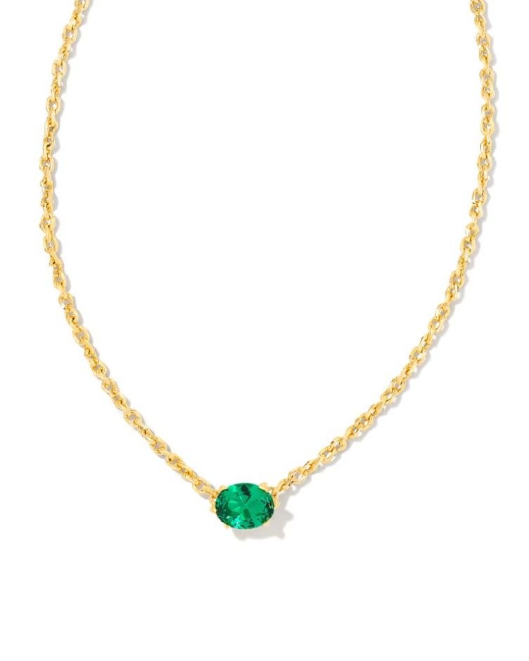 Kendra Scott Cailin Necklace, Gold/Green Crystal